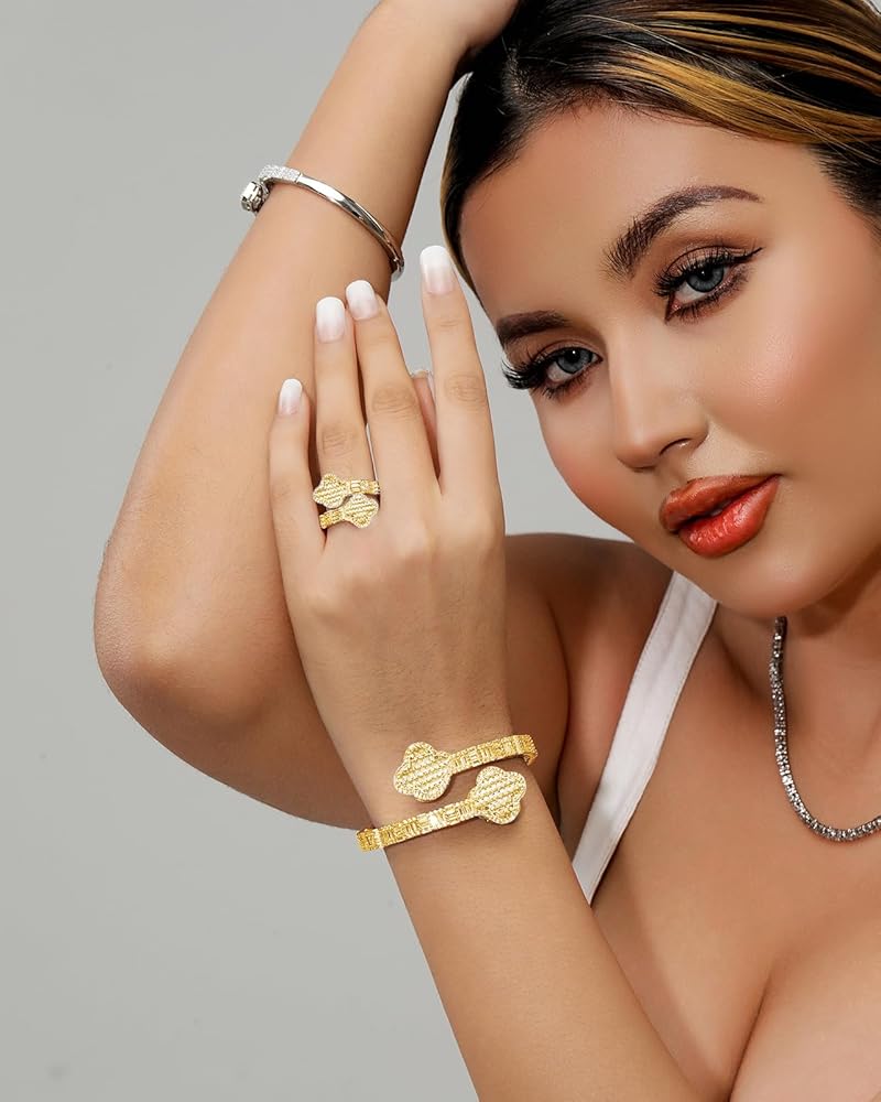 Amazon.com: Lulu Mel Iced Out 5A Cubic Zirconia Four Leaf Lucky